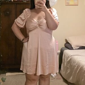 Express Size XL Pink Satin Mini Dress